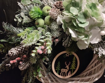 Green Winter handmade door wreath