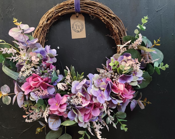 Hydrangea artificial flowers handmade door wreath