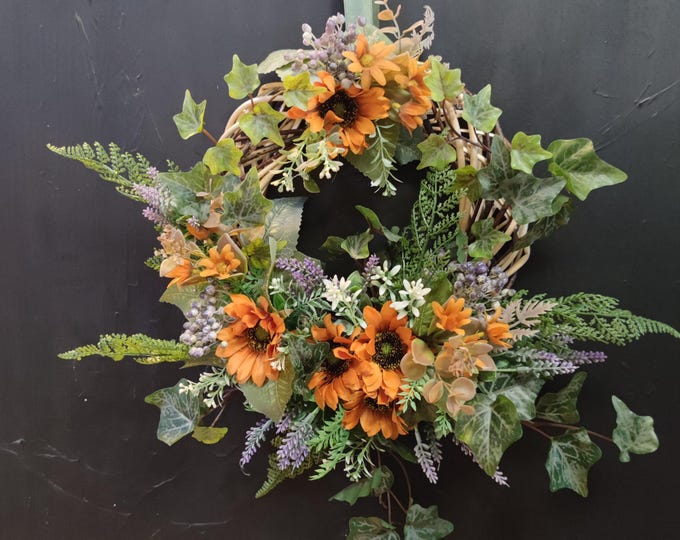 Summer Autumn artificial flowers handmade door wreath #1