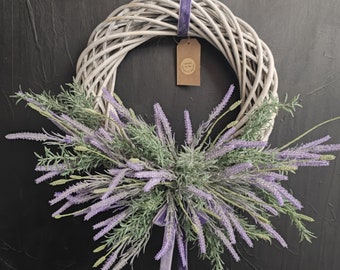 Lavender artificial flowers handmade door wreath