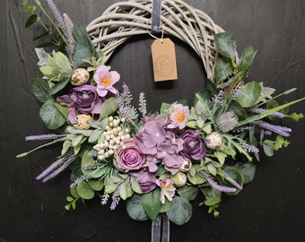 Spring Easter artificial flowers handmade door wreath with real quail eggs