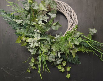 All year green artificial handmade door wreath