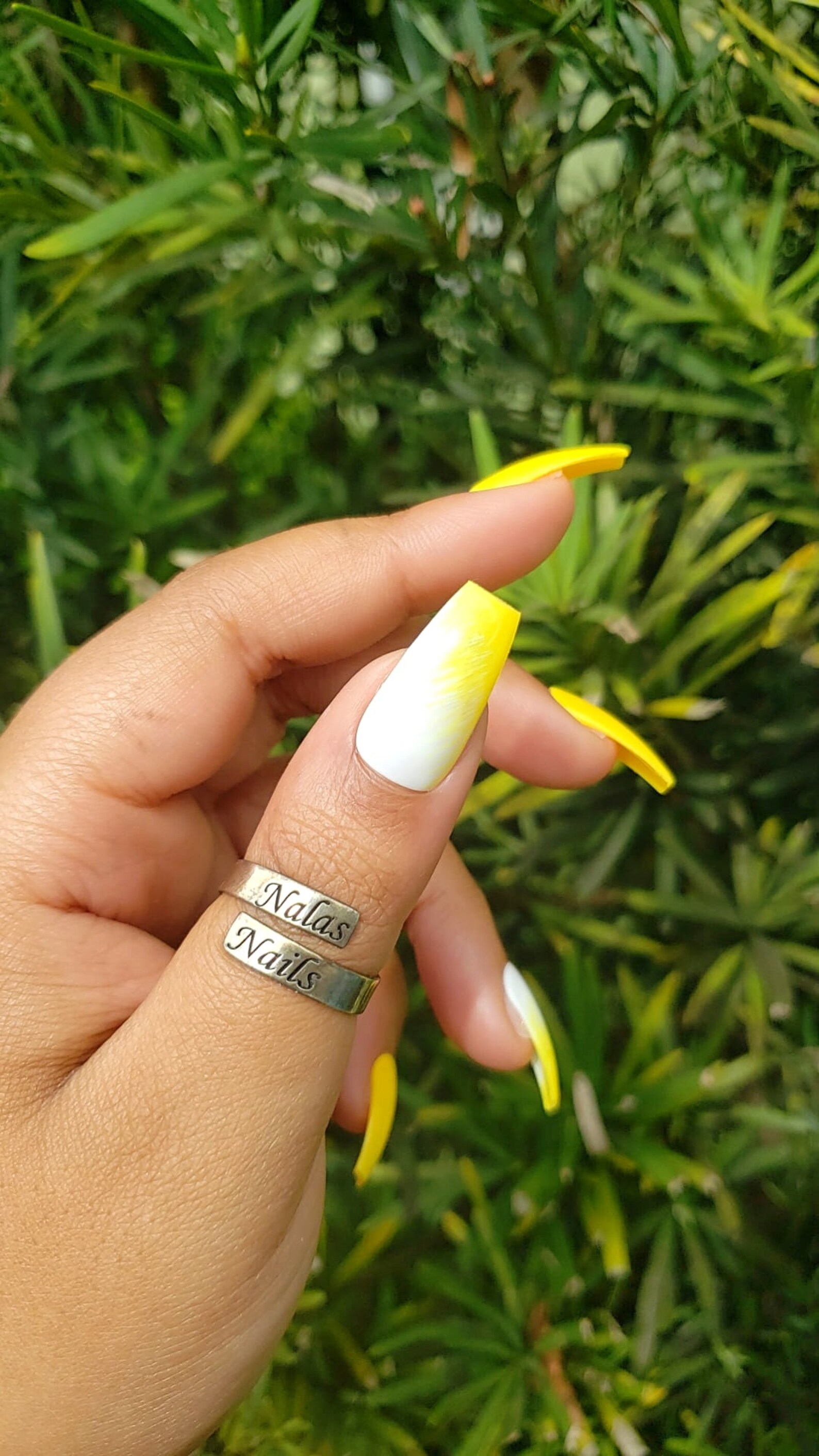 Yellow and White Nails Custom Size Reusable Apres Gel X | Etsy