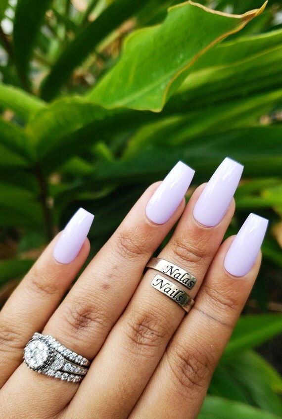 Lilac Purple Nails Custom Size Apres Gel-x Reusable Press-on | Etsy