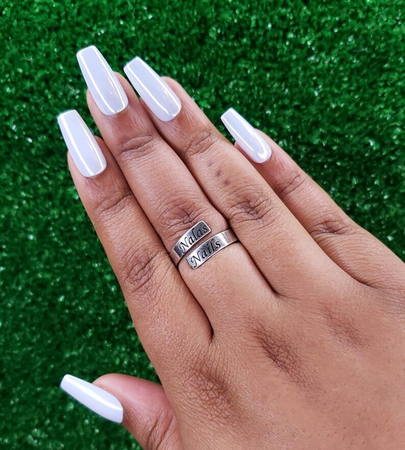 Pearl White Nails Custom Size Reusable Apres Gel X Presson Etsy