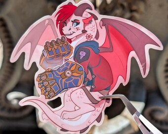 Vi Dragon Arcane League of Legends Sticker | Waterproof Fantasy Creature Art (2.5 inch)