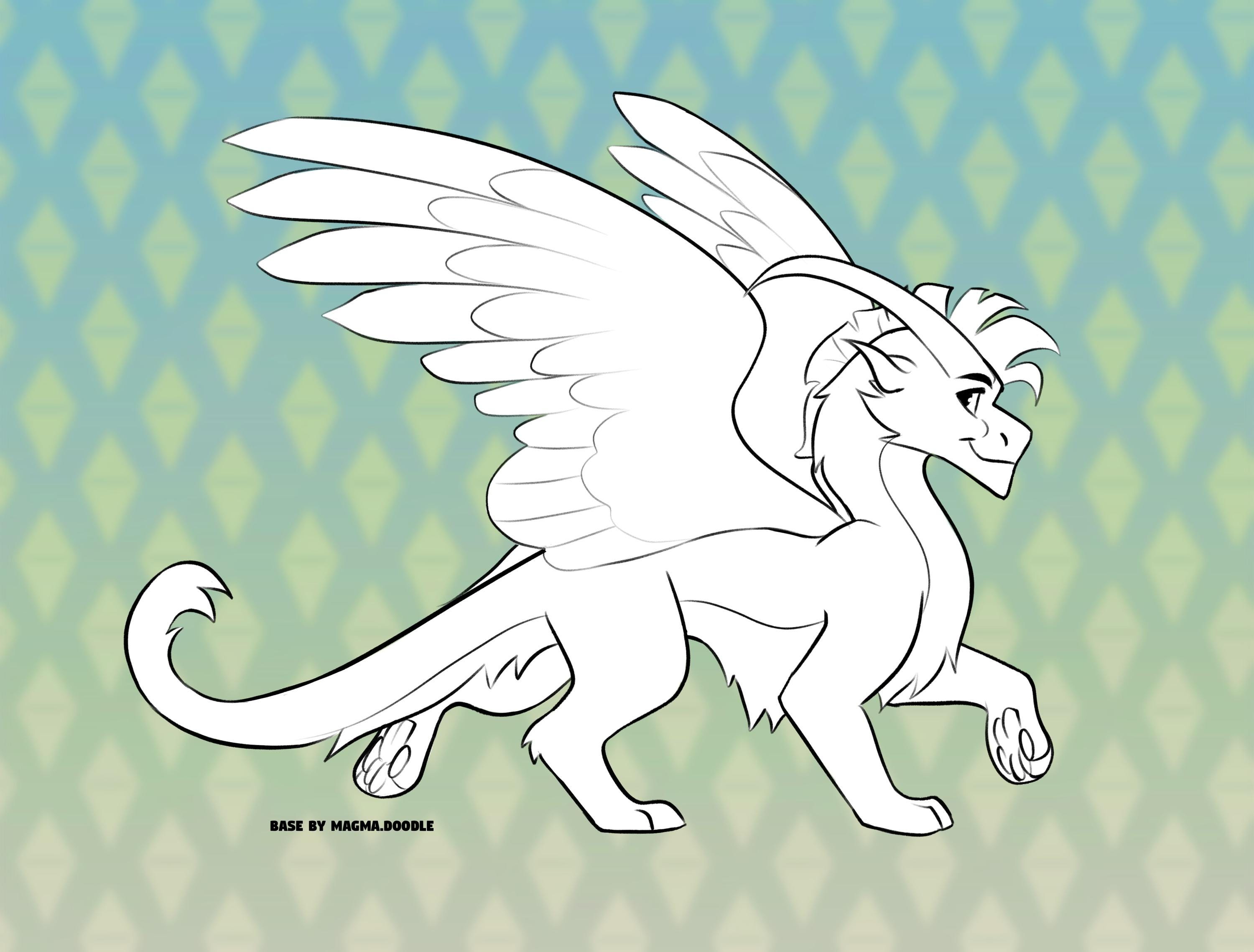Jumbo Dragon Base Character Template - Etsy