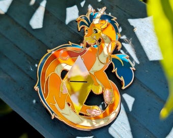 Rosegold Orange Enamal Pin