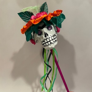 Catrina Shaker, Sugar Skull Maraca, Day of the Dead Sonaja, Mexico Dia de los Muertos, Mexican Skull, Mexican Catrina