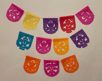 DAY of the DEAD, Papel Picado, MINI, Papel Picado Dia de Muertos, Day of the Dead Banner, Mini Papel Picado Banner