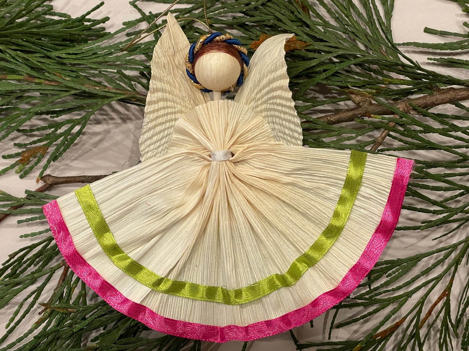 CORN HUSK Angels Set of FIVE Natural Tones With Assorted Etsy