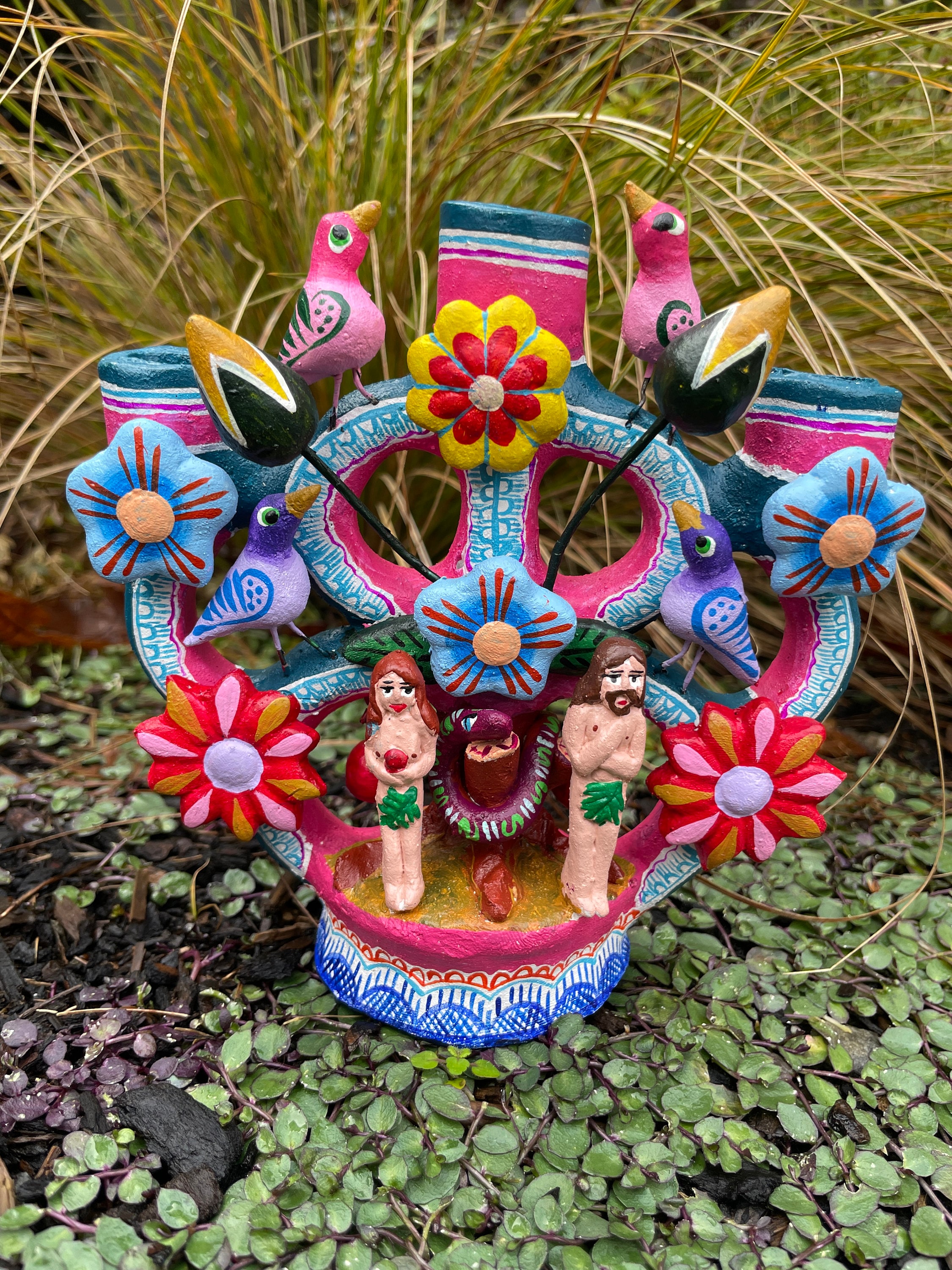 メキシコ 生命の樹 Arbol de la Vida 焼き物 陶芸 伝統工芸 TREE of LIFE Candelabra, Clay, Mexican Tree of Life, Mexican