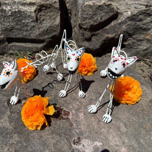 Handmade Calavera Dog Sculpture: Dia de los Muertos Altar Decor
