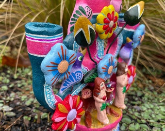 TREE of LIFE Candelabra, Clay, Mexican Tree of Life, Mexican
