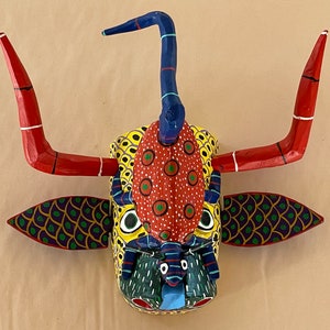 Ocumicho Wooden Mask, Small(ish), Mexican Folk Art, Ocumicho Folk Art, Mexican Wood Mask, Mexican Traditional Art Mexico