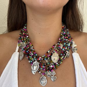 Mexican Jewelry, Mexican Costume Jewelry, Sacred Heart Jewelry, Mexican Milagro Jewelry, Mexico Milagros, Mexican Charms