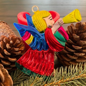 Angel Ornament, Tin Angel Ornament, Christmas Angel, Mexican Tin Angel Ornament, Ornamento Navidad