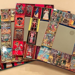 Day of the Dead Mirror, Mirror with Catrina/Calavera Images, Mexican Mirror, Dia de los Muertos Mexico