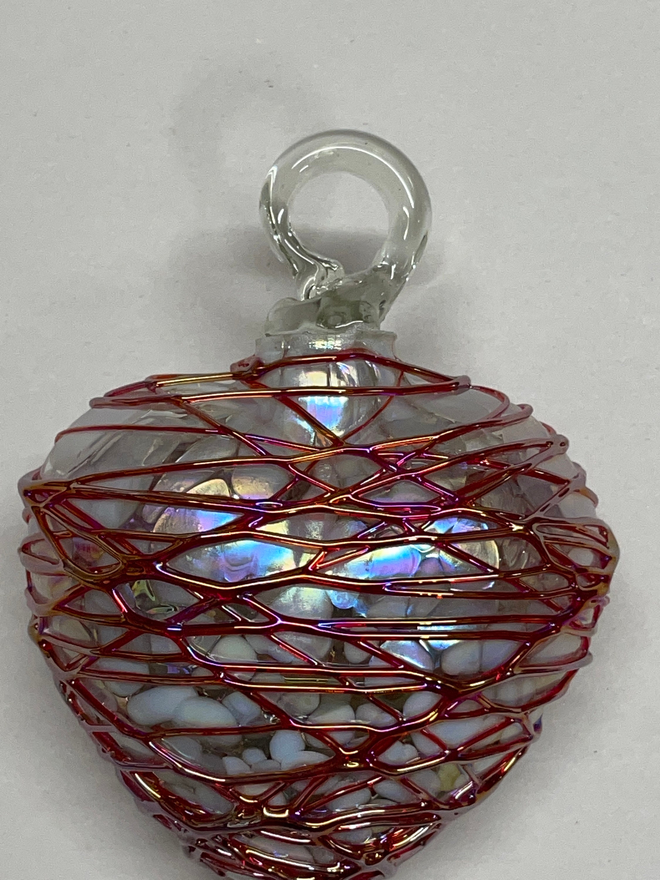 Webbed Heart Blown GLASS HEARTS, Webbed Red or Chocolate, Red, Blown Glass Heart ...