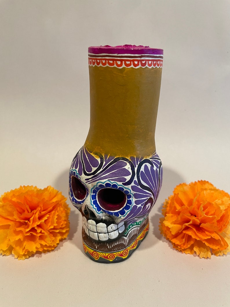 Dia De Los Muertos Candelabra Day of the Dead Skull Mexican Etsy