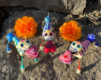 Day of the Dead Dog, CATRINA, Dia de los Muertos Dog, Dog with Heart, Miniature Day of Dead Dog, Calavera Dog