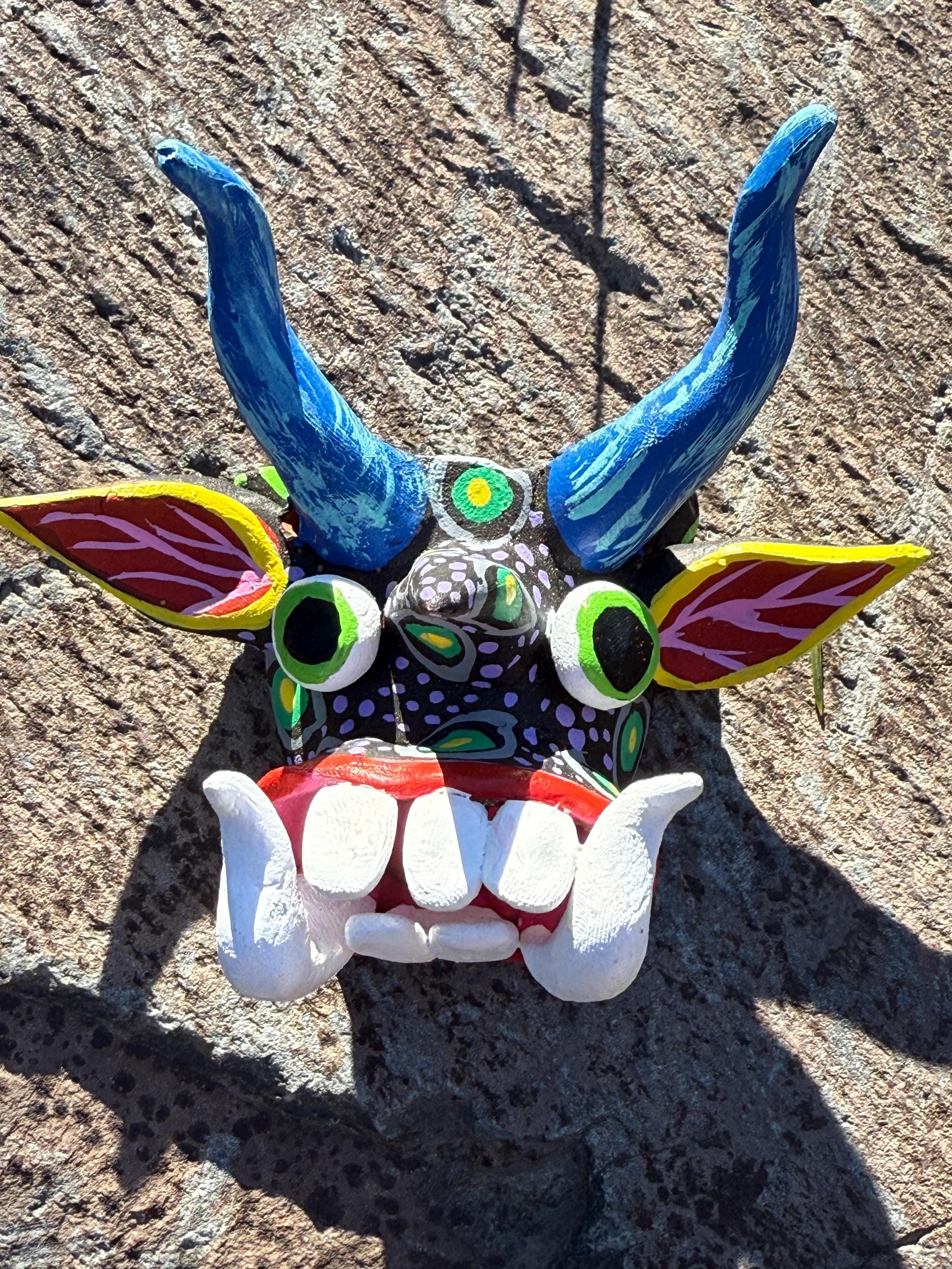 Devil Masks From Michoacan, Ocumicho Folk Art, Mexican Clay Mask