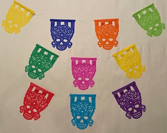 DAY of the DEAD, Papel Picado, Papel Picado Frida, Dia de Muertos, Mexican Banner, Mexican Papel Picado, Paper Banners