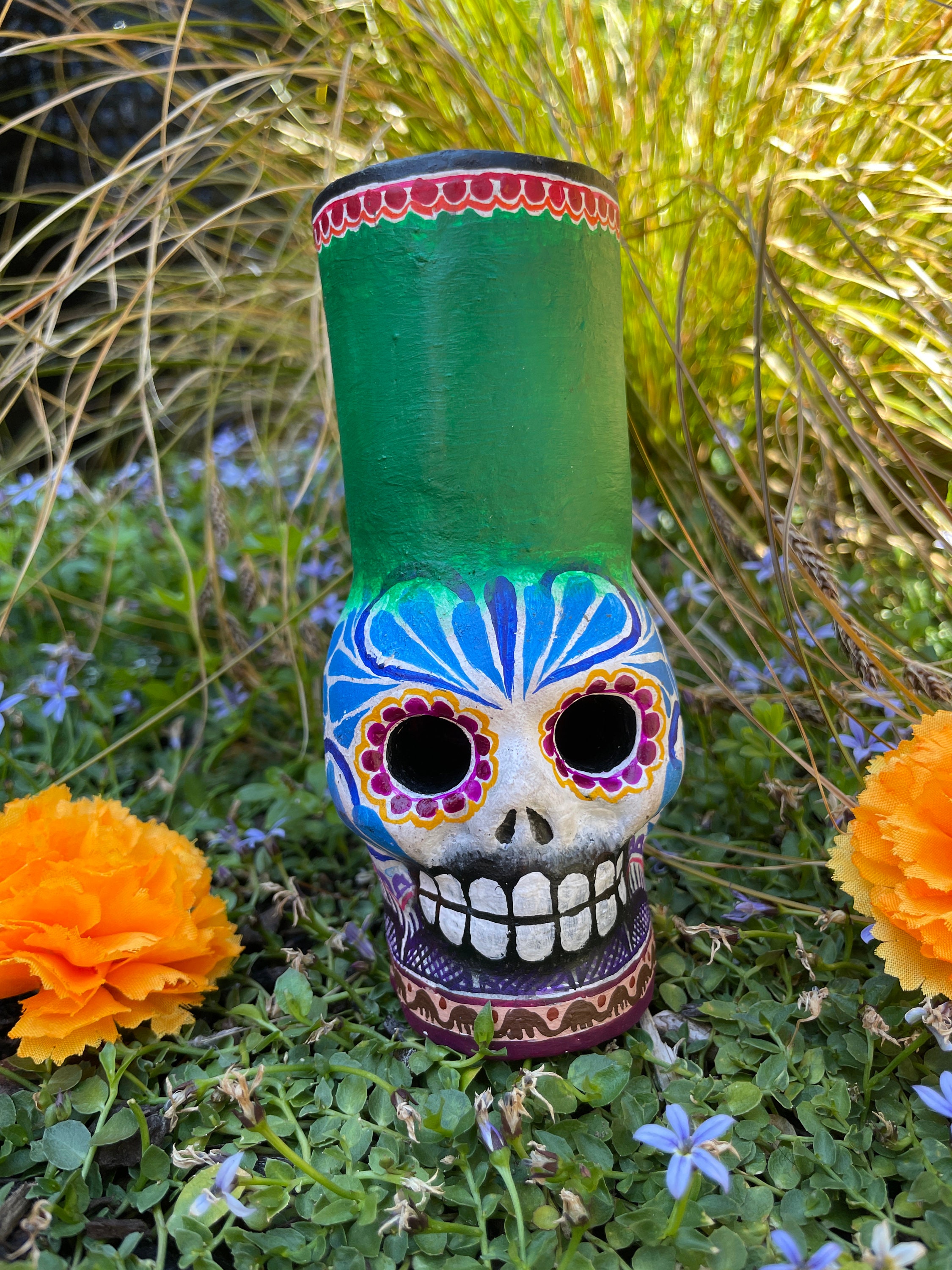 Dia De Los Muertos Candelabra, Day of the Dead Skull, Mexican Altar ...