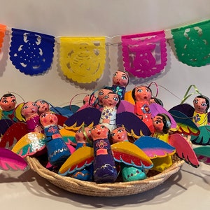 Paper Mache ANGELS, Mexican Ornaments, Mexican Christmas, Ornamentos Navidad, Angelito Navidad