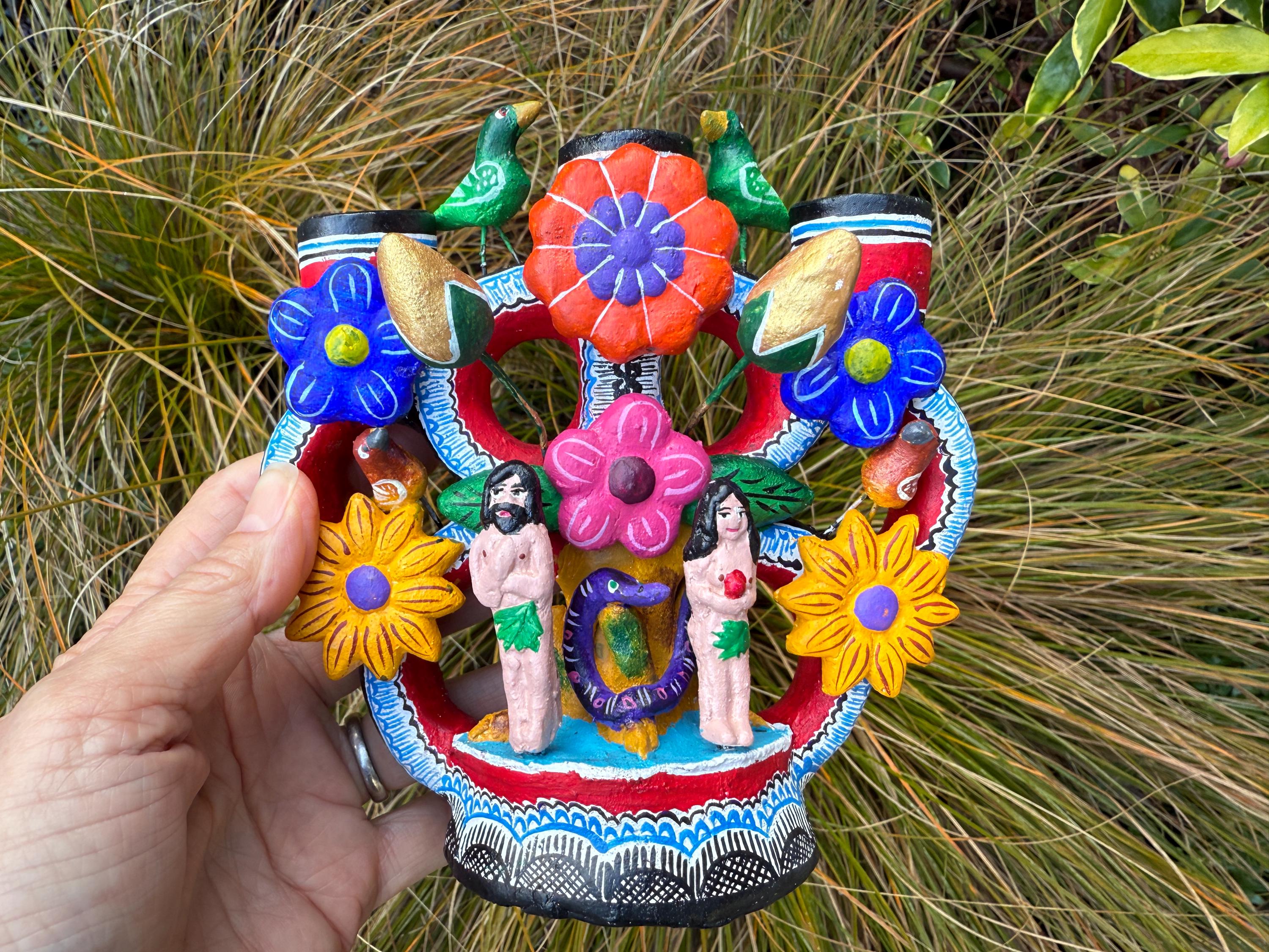 TREE of LIFE Candelabra, Clay, Mexican Tree of Life, Mexican