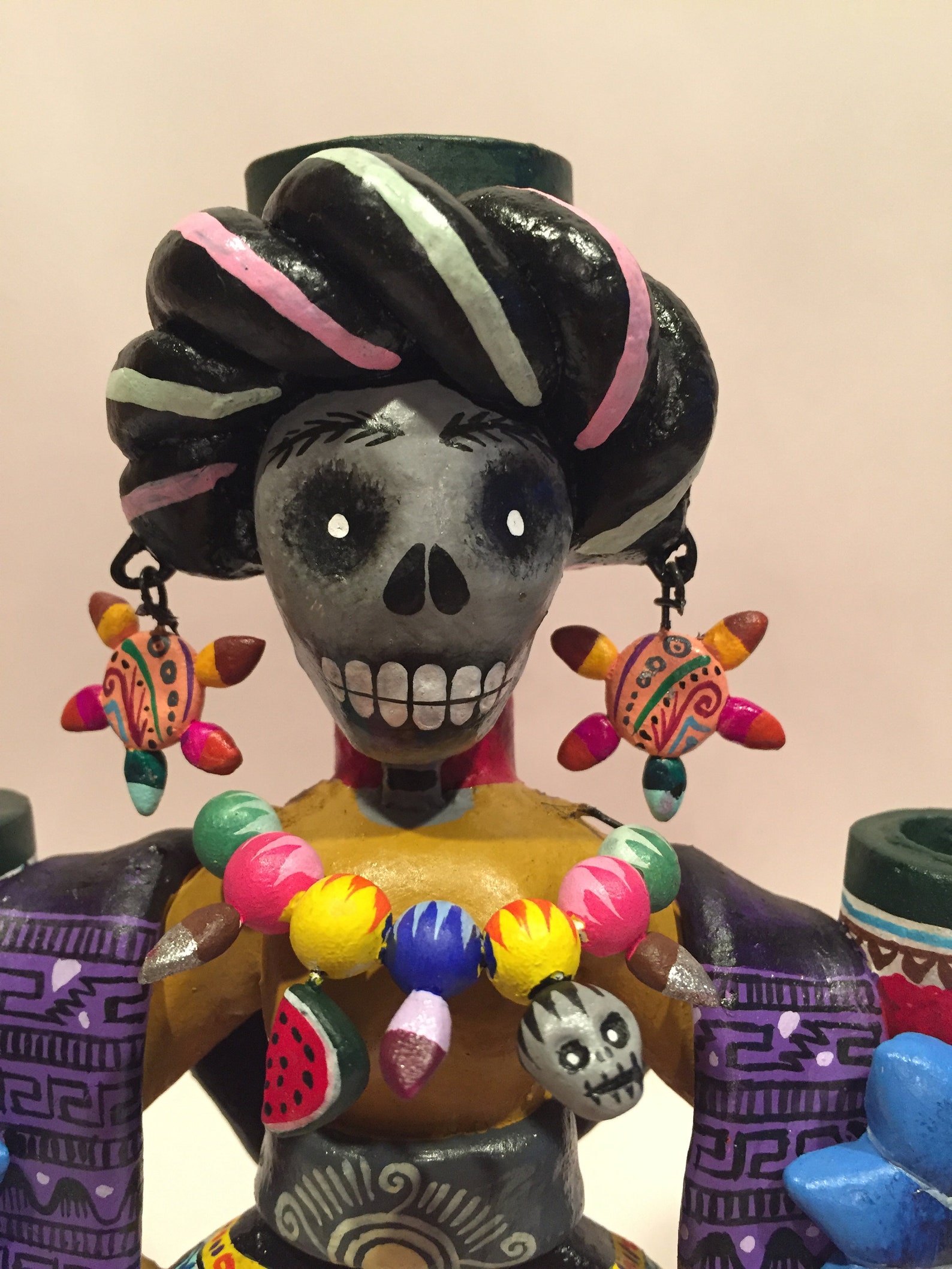 Handmade FRIDA CANDELABRA Clay Day of the Dead Dia de los Etsy