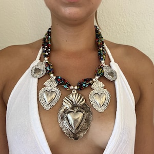 Mexican Sacred Heart Jewelry, Mexican Costume Jewelry, Mexican Milagro Jewelry, Mexico Milagros, Mexican Charms