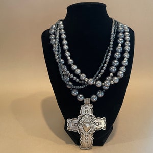Mexican Jewelry with Milagro Cross, Mexican Costume Jewelry, Mexican Milagro Jewelry, Mexico Milagros, Mexican Charms