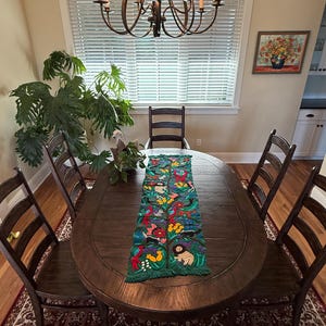 Handwoven Chiapas Table Runner: Embroidered Mexican Wall Art