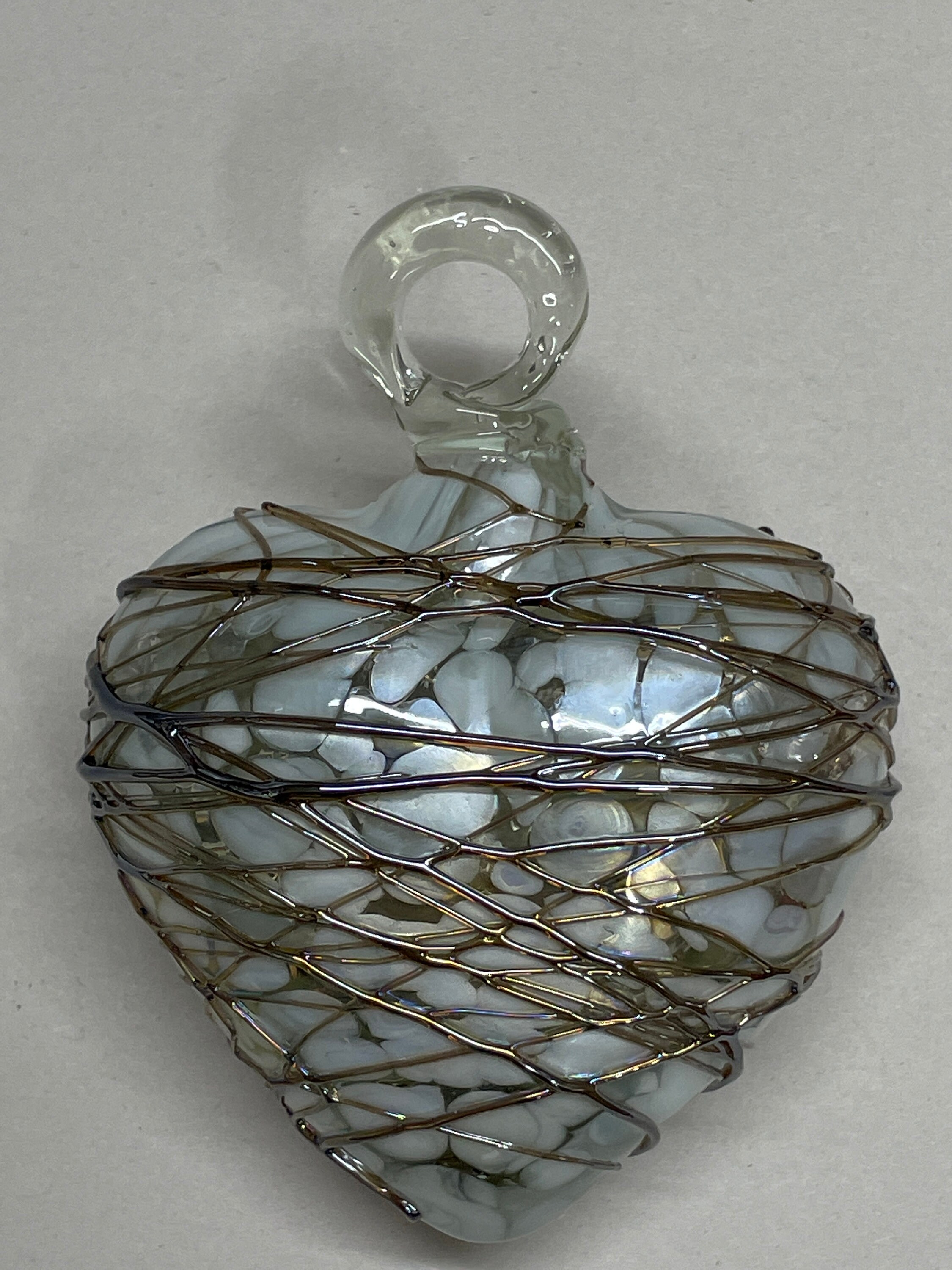 Webbed Heart Blown GLASS HEARTS, Webbed Red or Chocolate, Red, Blown Glass Heart ...