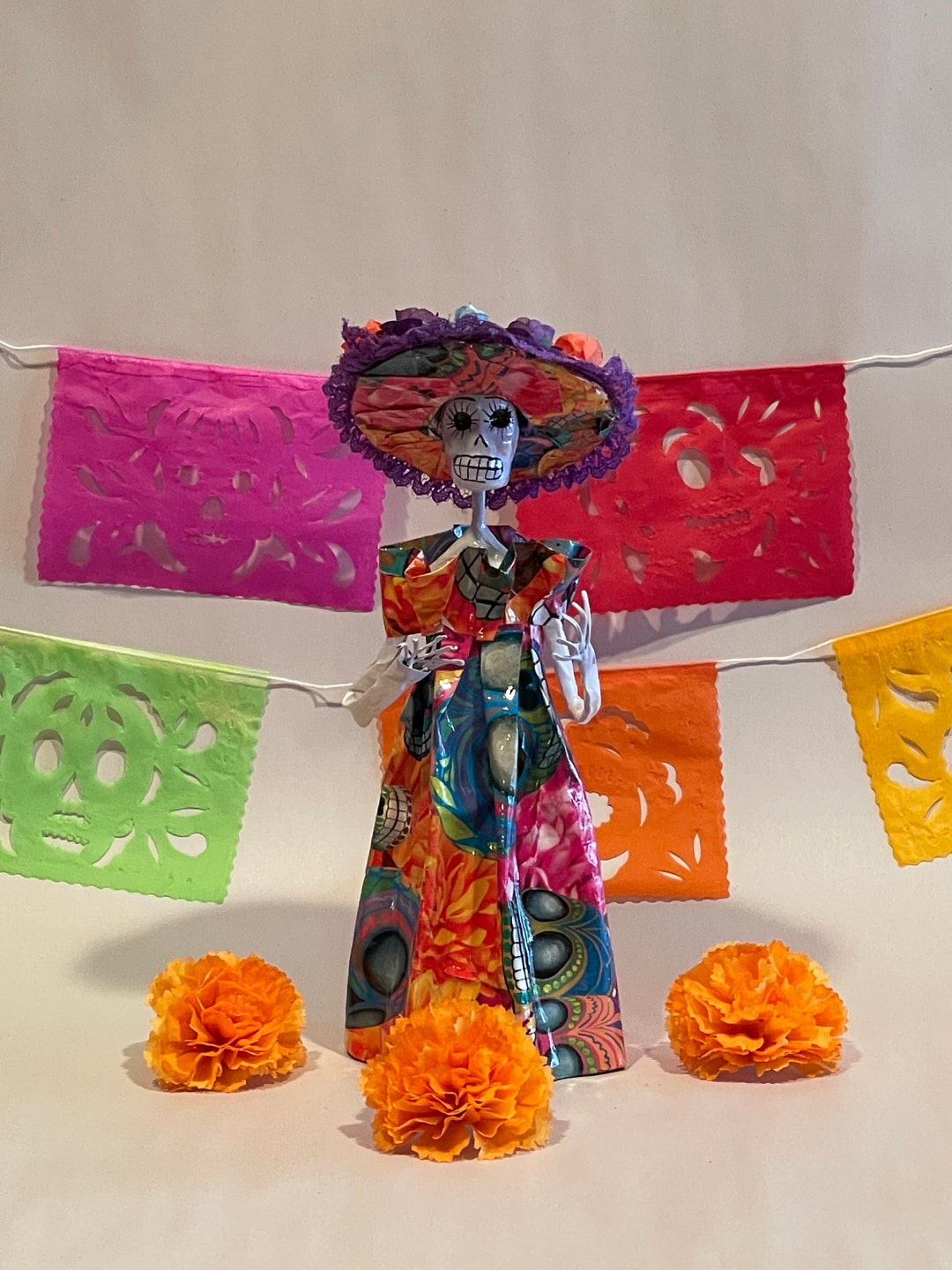 Catrina Day Of The Dead CATRINA With Hat Paper Mache Dia De Los catrina-day-of-the-dead-catrina-with-hat-paper-mache-dia-de-los