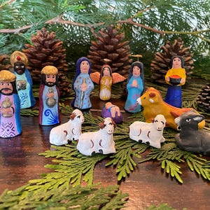 Small Clay Nativity, Small Mexican Nativity, Mexican Nativity Scene, Christmas Nativity Mexico