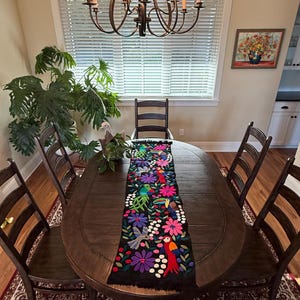 Handwoven Chiapas Table Runner: Mexican Embroidered Wall Art