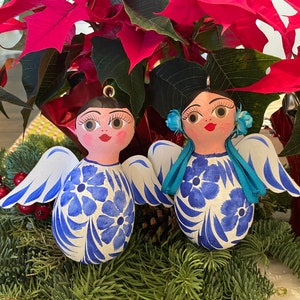 ANGEL Ornaments, BLUE, Mexican Angel Ornaments, Mexican Christmas Ornament, Mexican Angel, Christmas Ornament Mexico
