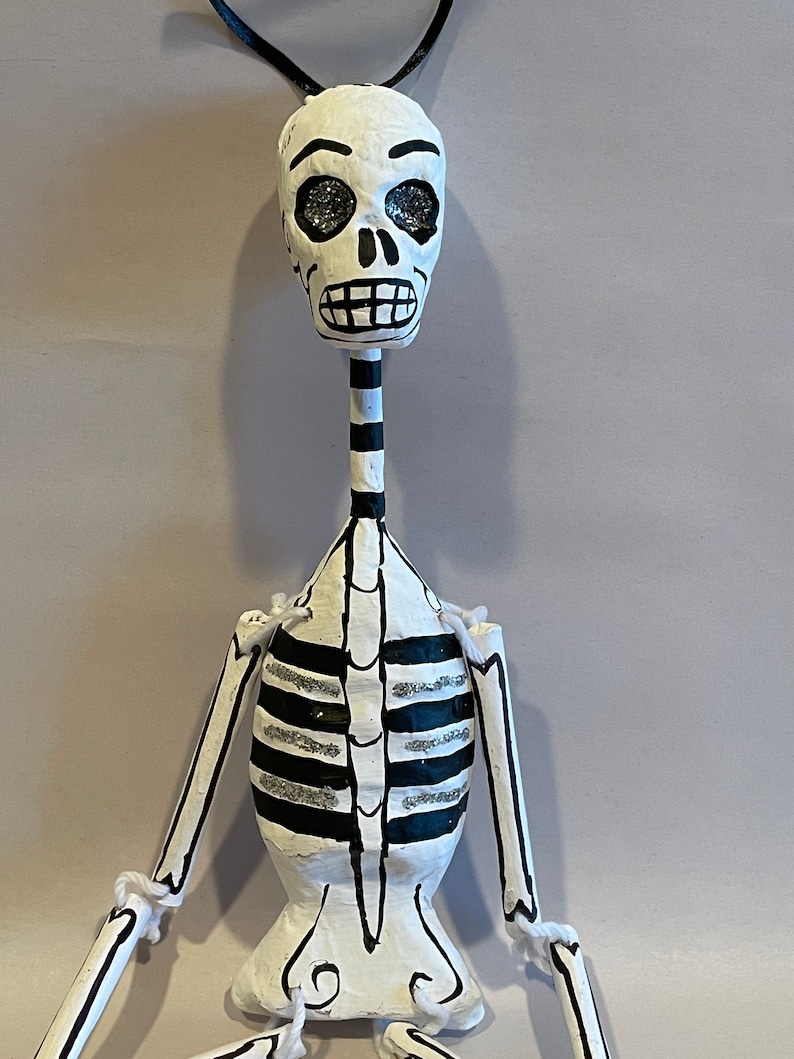 DANGLY Paper Mache SKELETON Day of the Dead Calavera Dia De Etsy