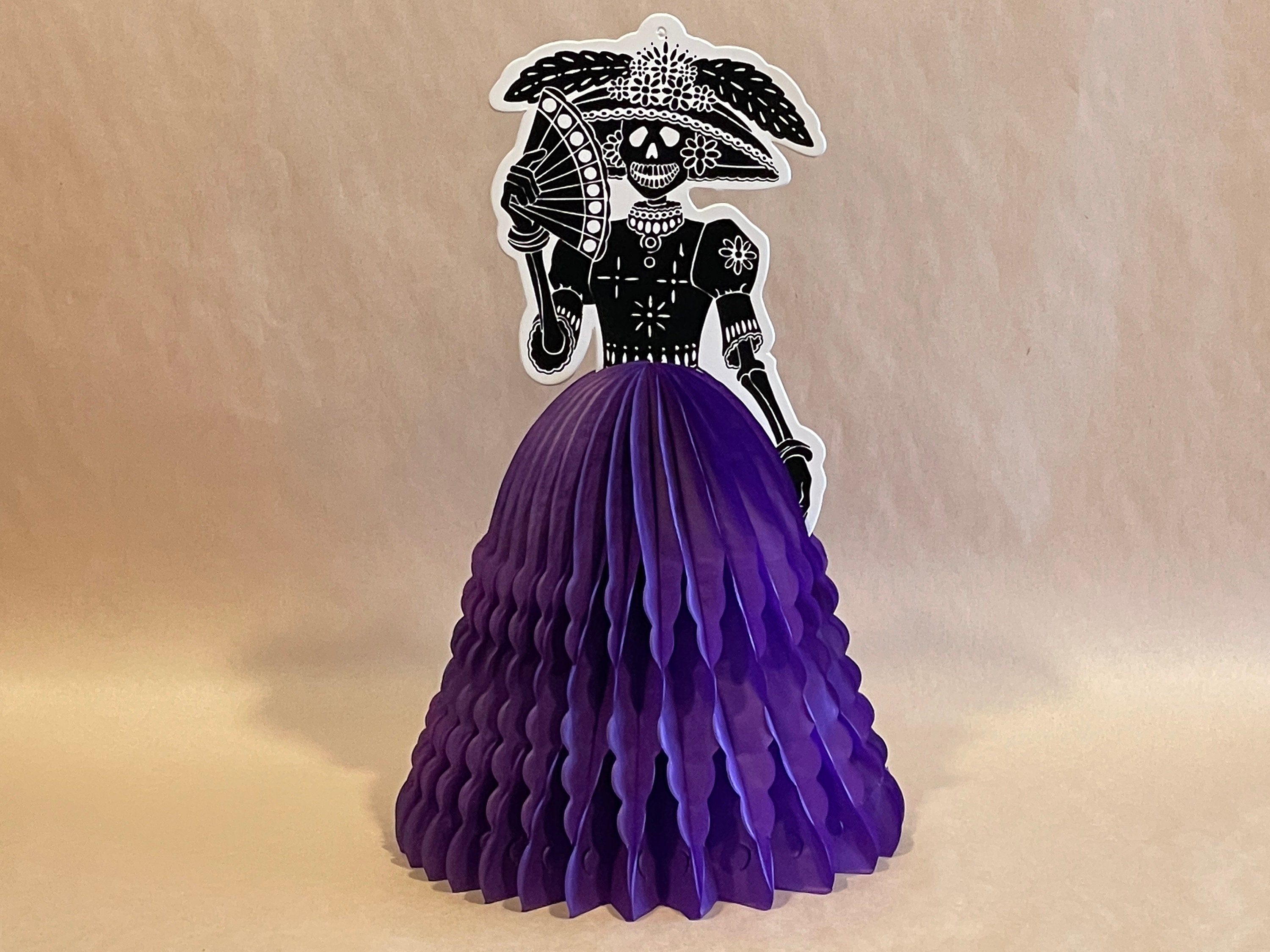 Foldable CATRINA PAPEL PICADO, Mexico Paper Banner, Small Papel Picado, Day of the Dead Papel Picado, Dia de los Muertos Papel Picado