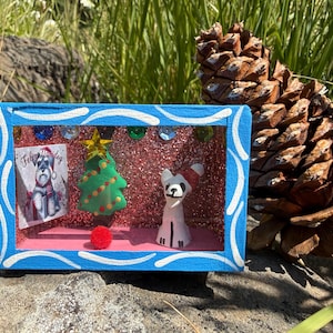 Hundjul Nicho, Liten, Mexikansk Kitschy Konst, Mexikansk Valp Nicho, Miniatyr Mexiko