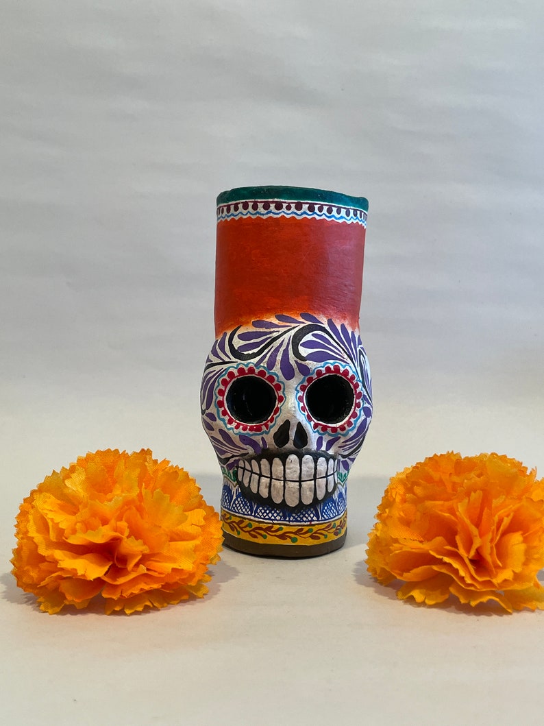 Dia De Los Muertos Candelabra Day of the Dead Skull Mexican Etsy