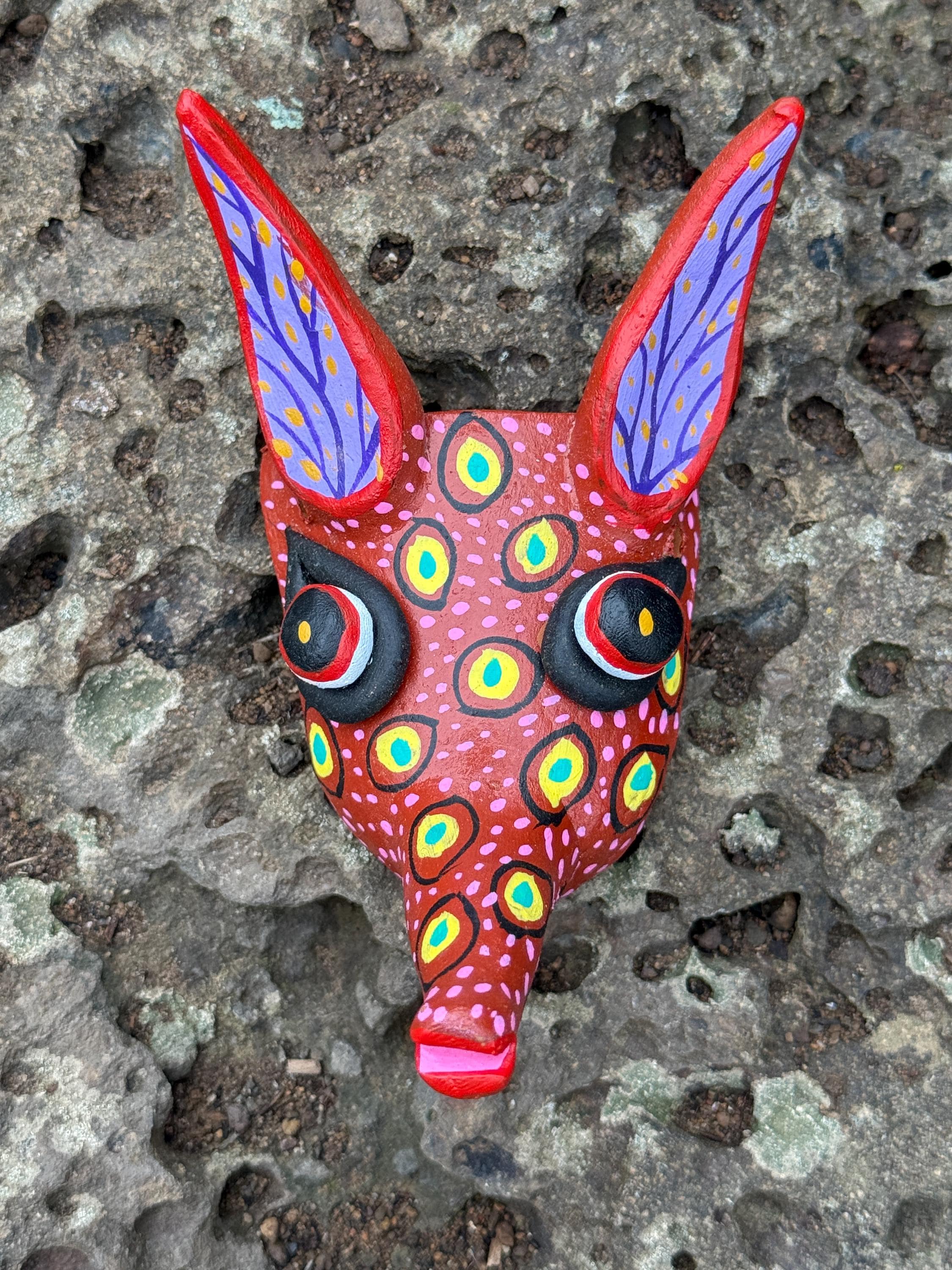 メキシコ民芸品 コヨーテ仮面 メキシコ | ウイチョル族ビーズアート