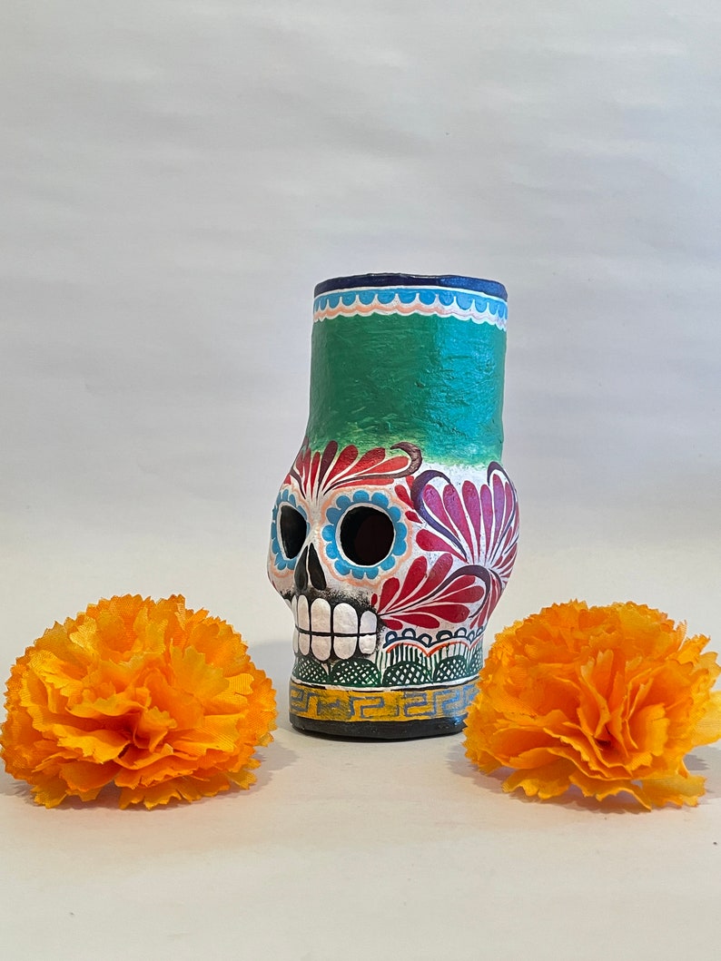 Dia De Los Muertos Candelabra Day of the Dead Skull Mexican Etsy