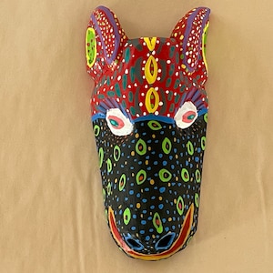 Ocumicho Wooden Mask, Small(ish), Mexican Folk Art, Ocumicho Folk Art, Mexican Wood Mask, Mexican Traditional Art Mexico