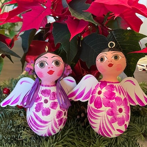 ANGEL Ornaments, Fuchsia, Mexican Angel Ornaments, Mexican Christmas Ornament, Mexican Angel, Christmas Ornament Mexico