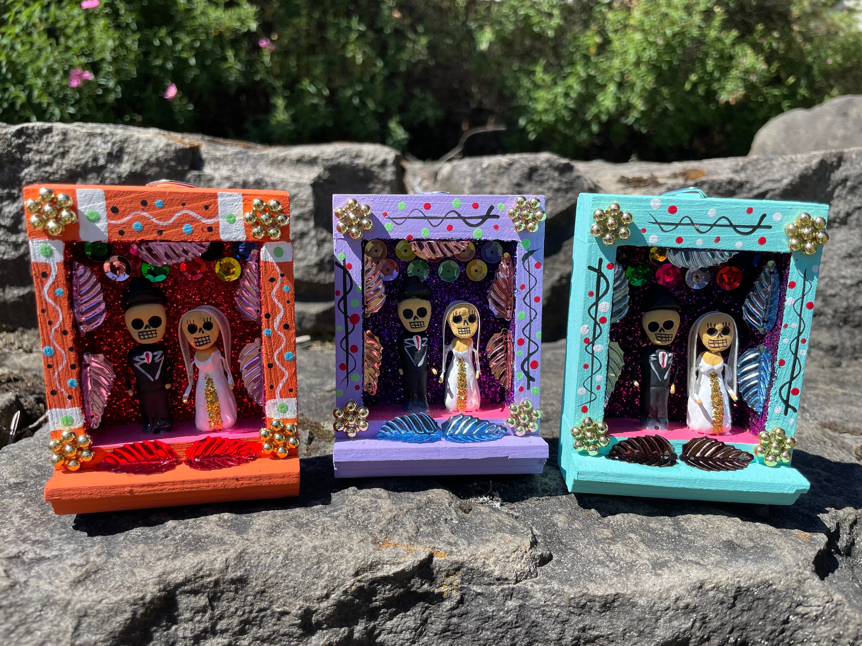 Wedding Nicho, Small, Wooden, Mexico Kitschy Art, Mexican Bride