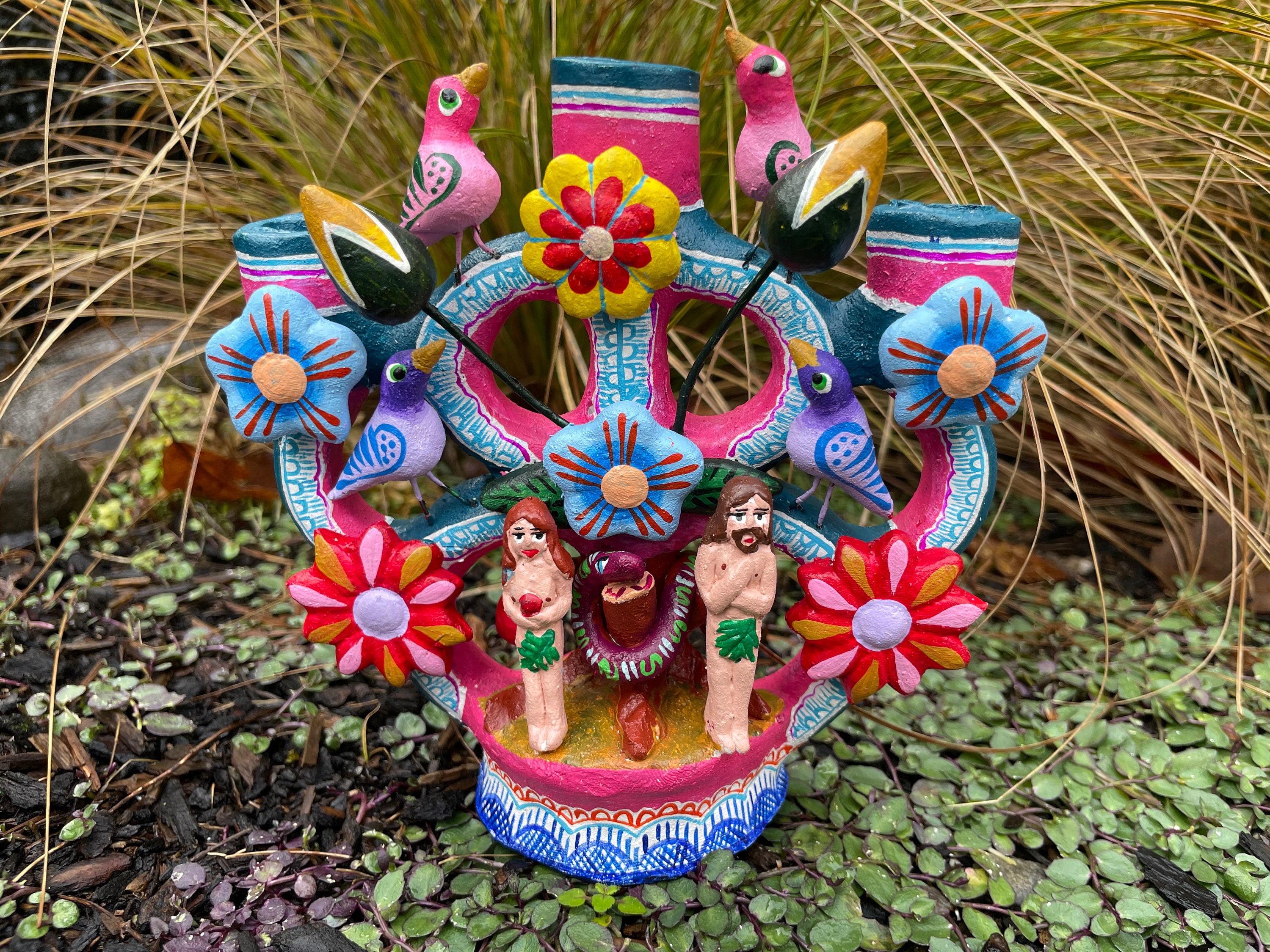 メキシコ 生命の樹 Arbol de la Vida 焼き物 陶芸 伝統工芸 TREE of LIFE Candelabra, Clay, Mexican Tree of Life, Mexican