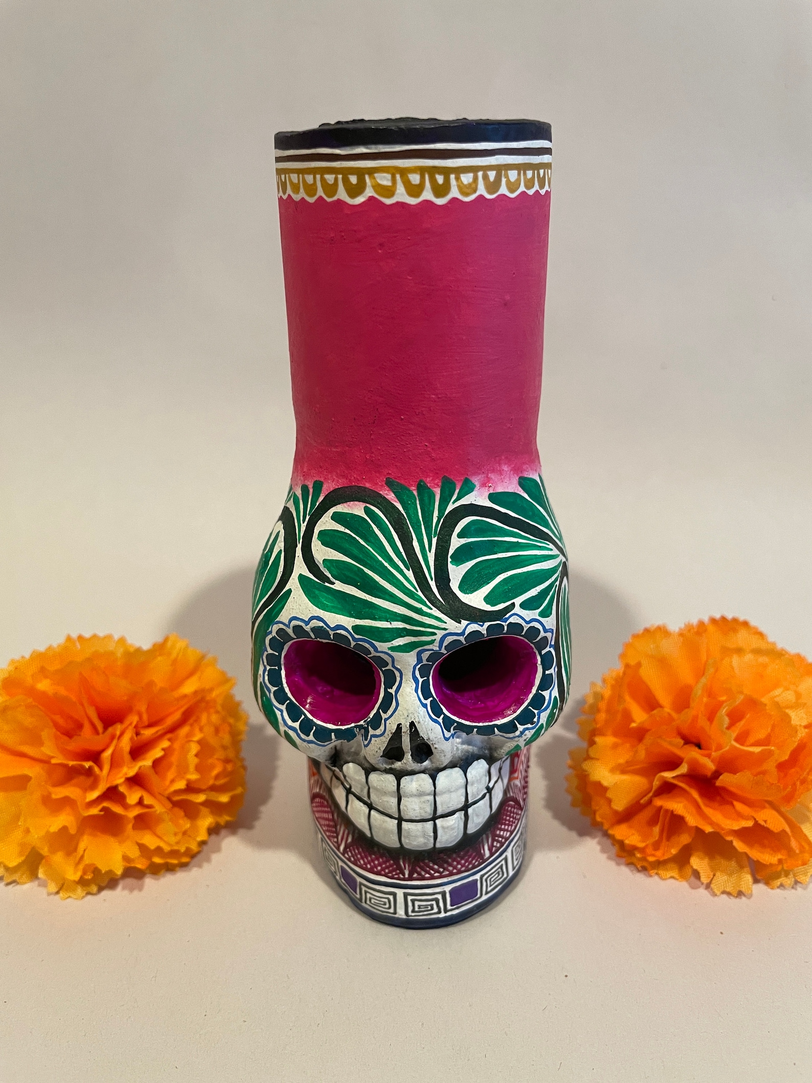 Dia De Los Muertos Candelabra Day of the Dead Skull Mexican Etsy